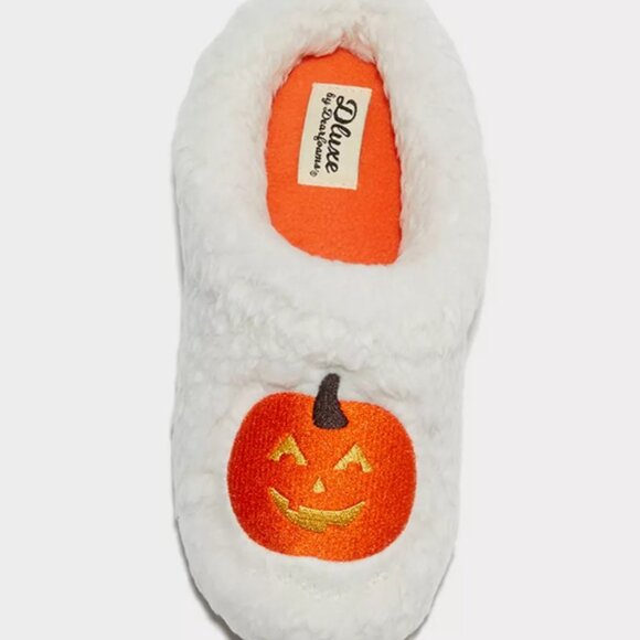 Dluxe By Dearfoams Women's Pumpkin Slide Slippers Cream - SIZE S (5-6) - Picture 6 of 9